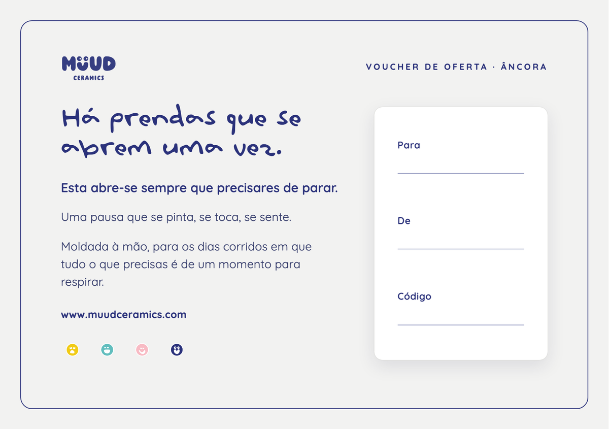 Cartão de Oferta Muud Ceramics